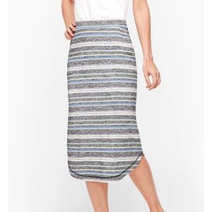 T by Talbots Stripe Midi Skirt